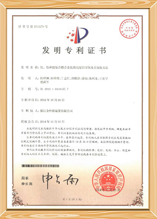 Patentcertificaat